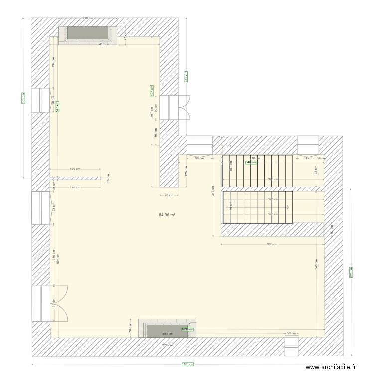 RDC CARENNAC 01. Plan de 1 pièce et 85 m2