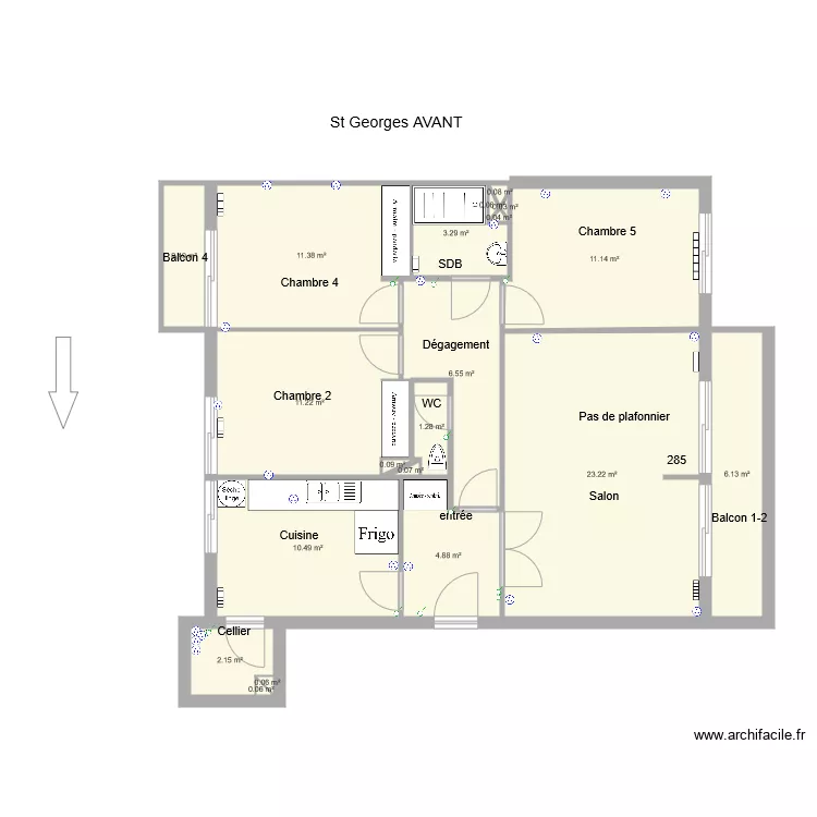 MD St Georges apr&egrave;s V1. Plan de 