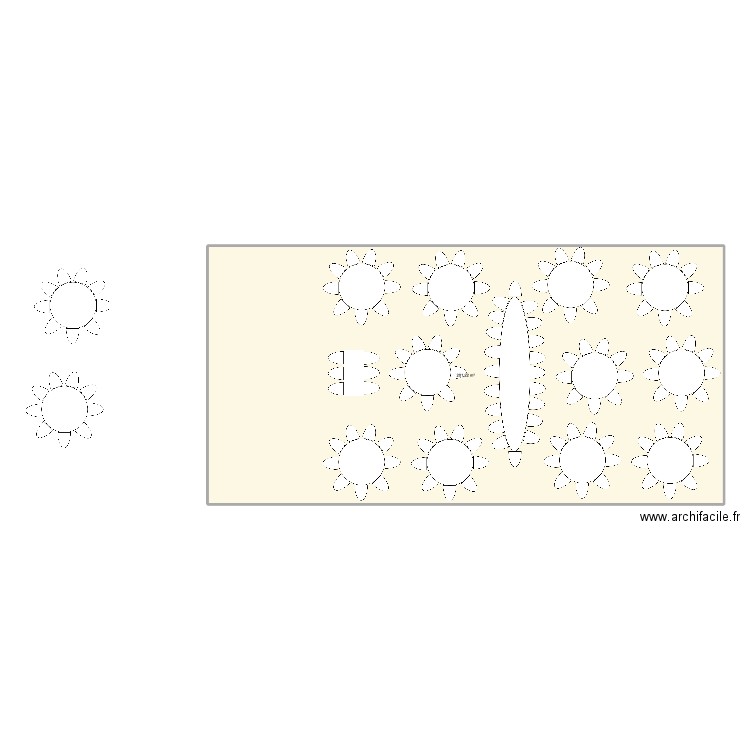 tente mariage. Plan de 1 pièce et 201 m2