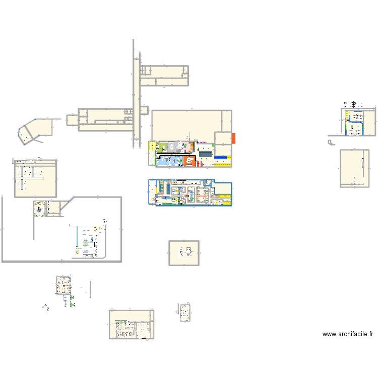 Batiment A1. Plan de 75 pièces et 2922 m2