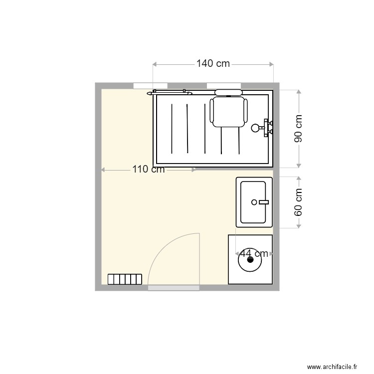 plan après travaux loaec. Plan de 1 pièce et 5 m2