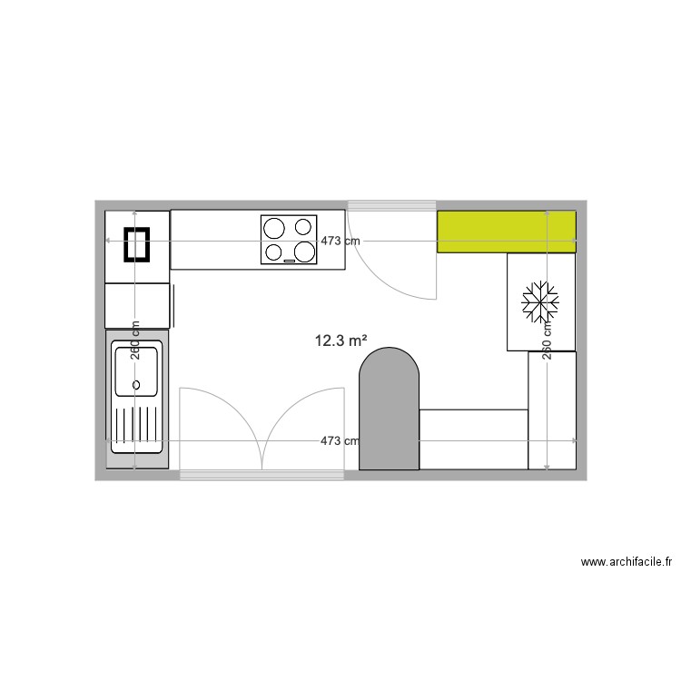 Plan Cuisine. Plan de 0 pièce et 0 m2