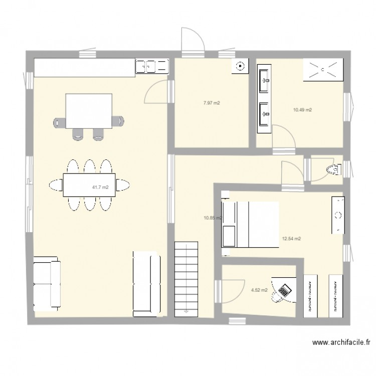 plan maison 6 pieces