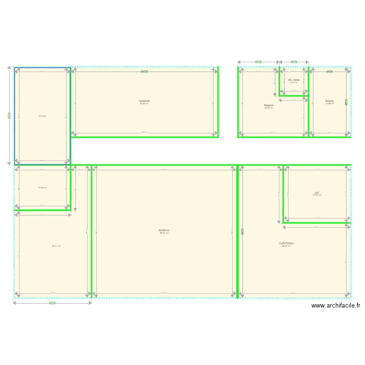 JELETRANS - PALN RDC BUREAUX - LOCAUX SOCIAUX - IND B. Plan de 0 pièce et 0 m2