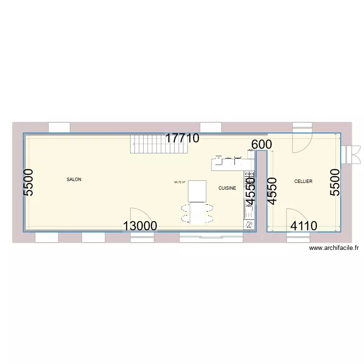 TIRIEN - RDC - avec meubles. Plan de 