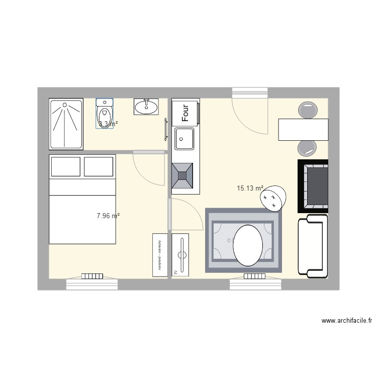 AIGUILHE T2 30m2. Plan de 0 pièce et 0 m2