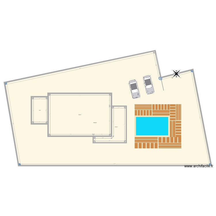 Plan implantation maison Lecci accès . Plan de 4 pièces et 1040 m2