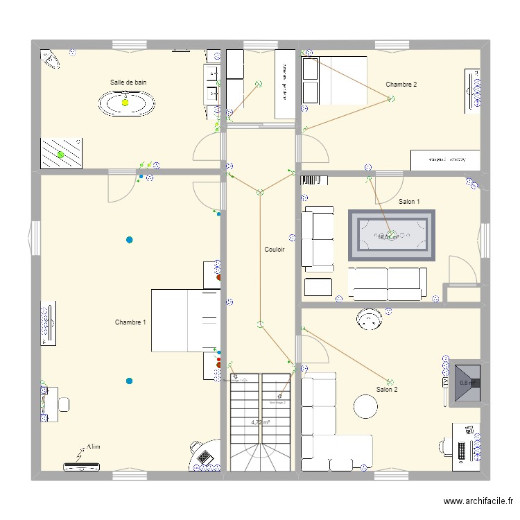 Grande maison. Plan de 15 pièces et 451 m2