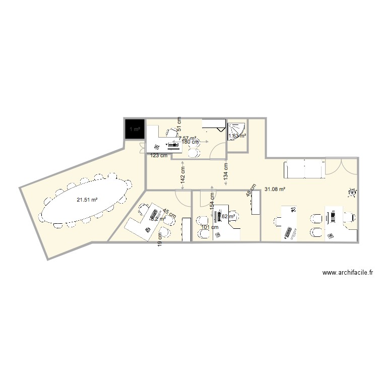 bureau montevrain 4. Plan de 0 pièce et 0 m2