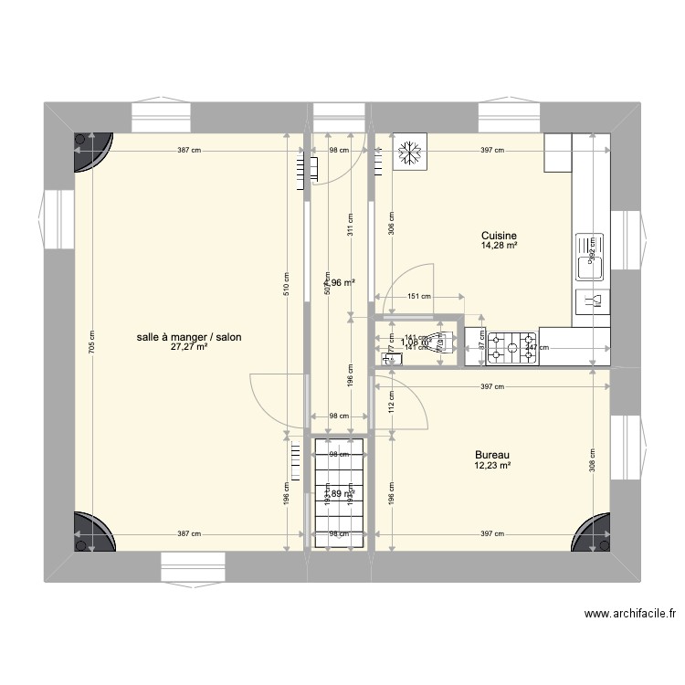 Plan RDC Sophie -  aménagé. Plan de 0 pièce et 0 m2