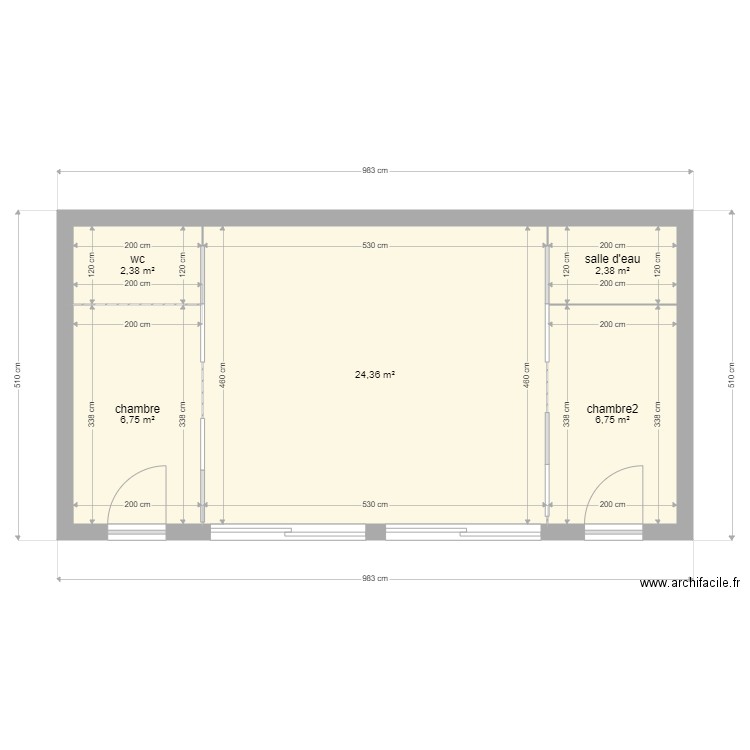 maison semi enterré. Plan de 0 pièce et 0 m2