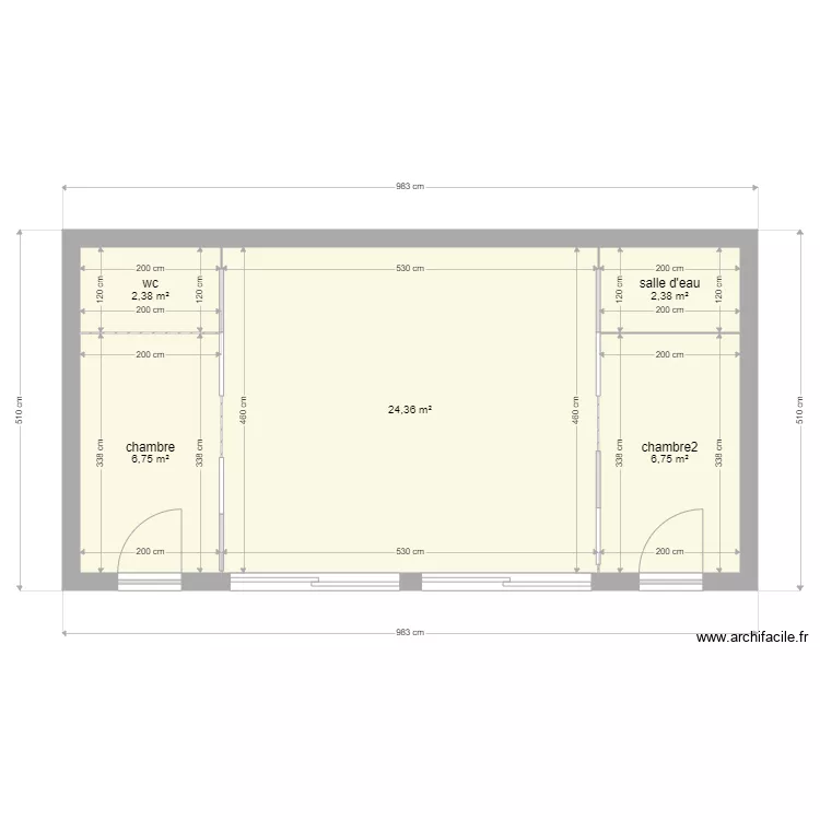 maison semi enterr&eacute;. Plan de 