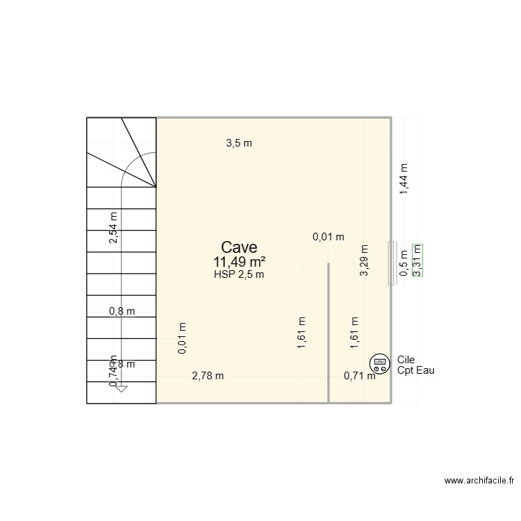 Plan maison Haccourt 5. Plan de 1 pièce et 11 m2