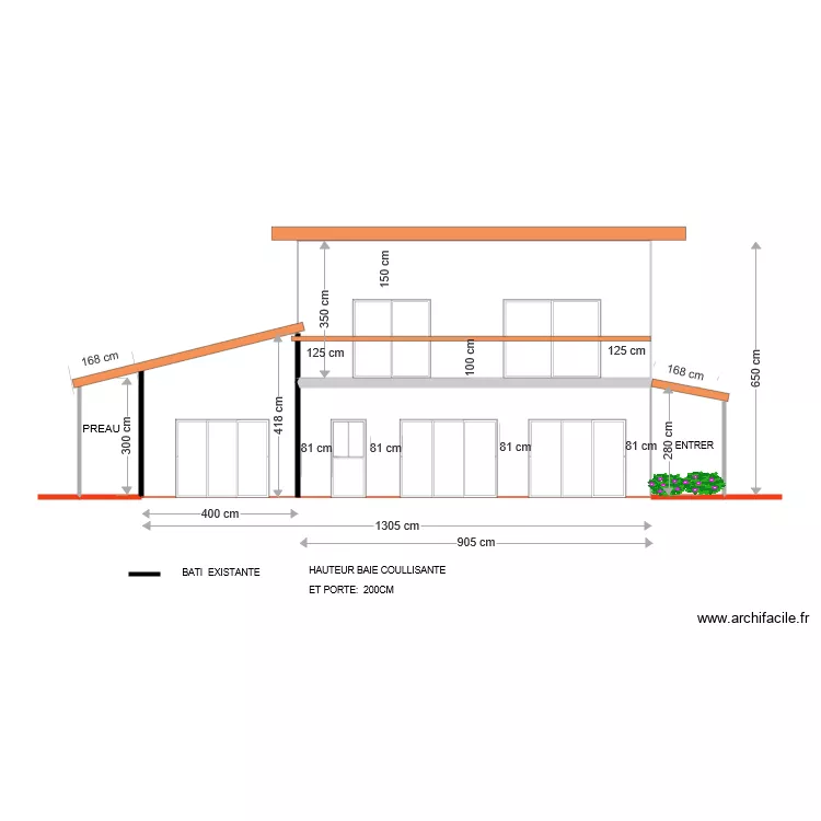 facade Est TERRAIN 2. Plan de 