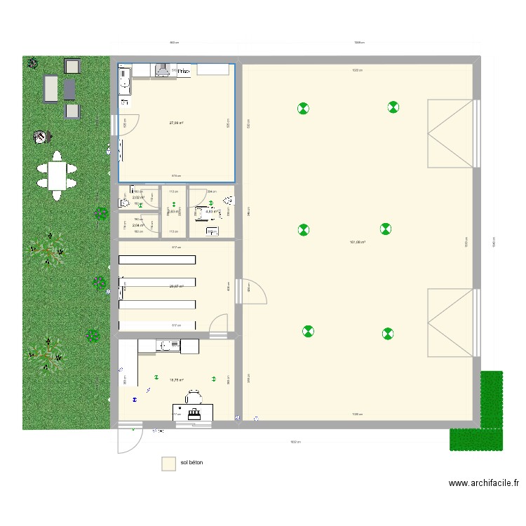 Bat stockage4. Plan de 16 pièces et 477 m2