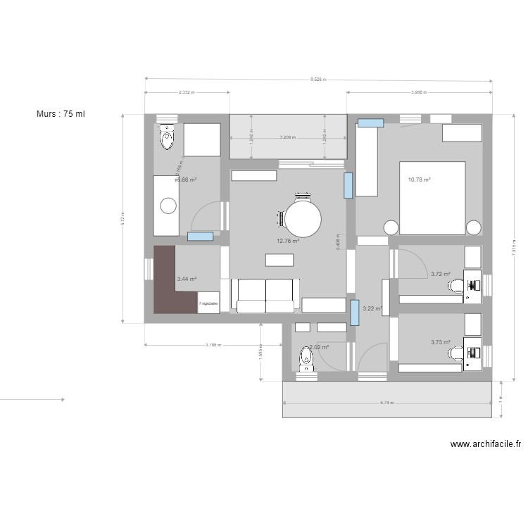 Petite maison terre 2. Plan de 0 pièce et 0 m2