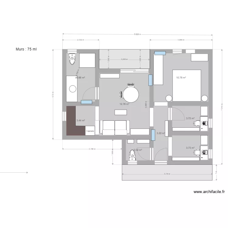 Petite maison terre 2. Plan de 