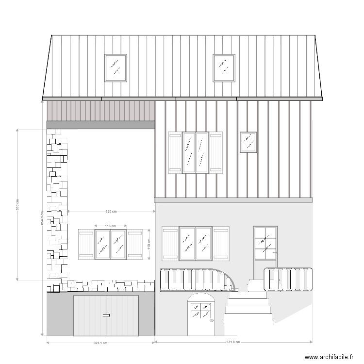 Façade cote maçon A. Plan de 0 pièce et 0 m2