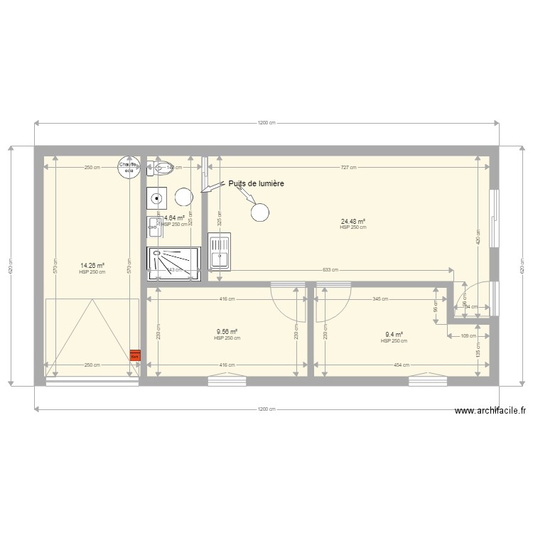 Le Moulin fevrier 2021 Projet Maison T3. Plan de 5 pièces et 62 m2