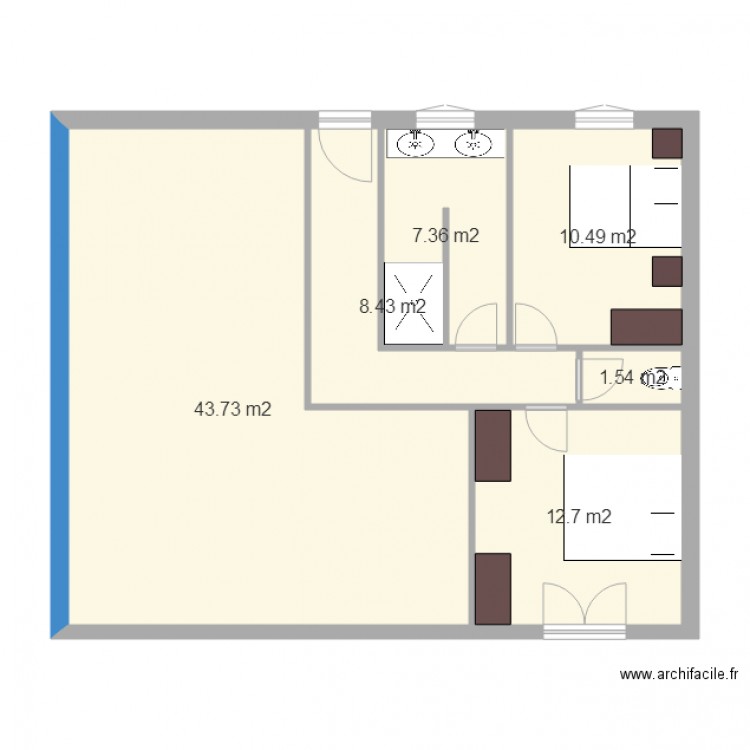 Taille Maison initiale3. Plan de 0 pièce et 0 m2
