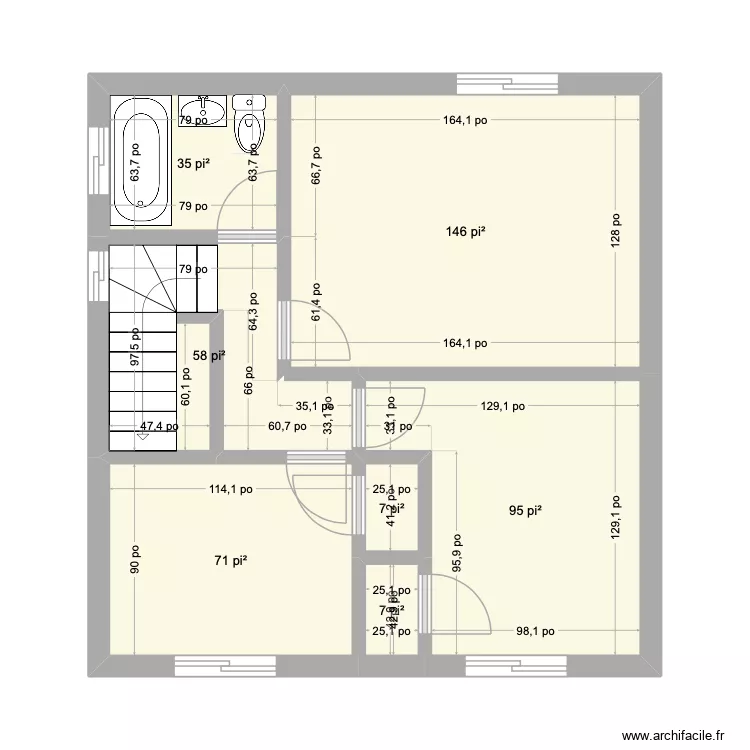 FLO &Eacute;TAGE. Plan de 7  et 39 m²
