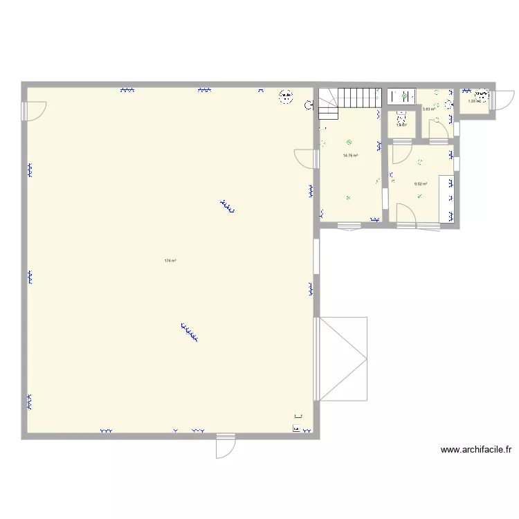 pironchamps rez. Plan de 