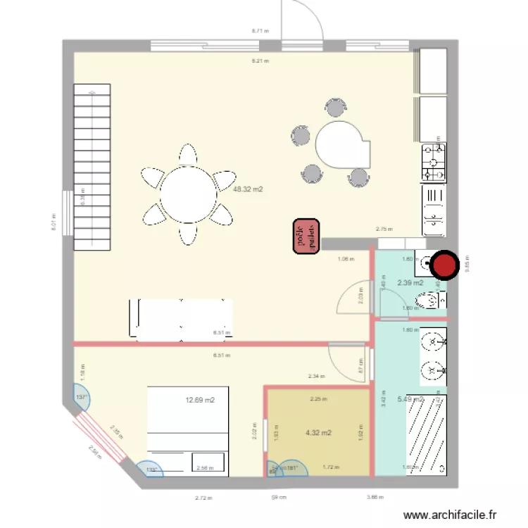 garage Boris REZ DE CHAUSS2E SANS LE GARAGE essai escalier. Plan de 