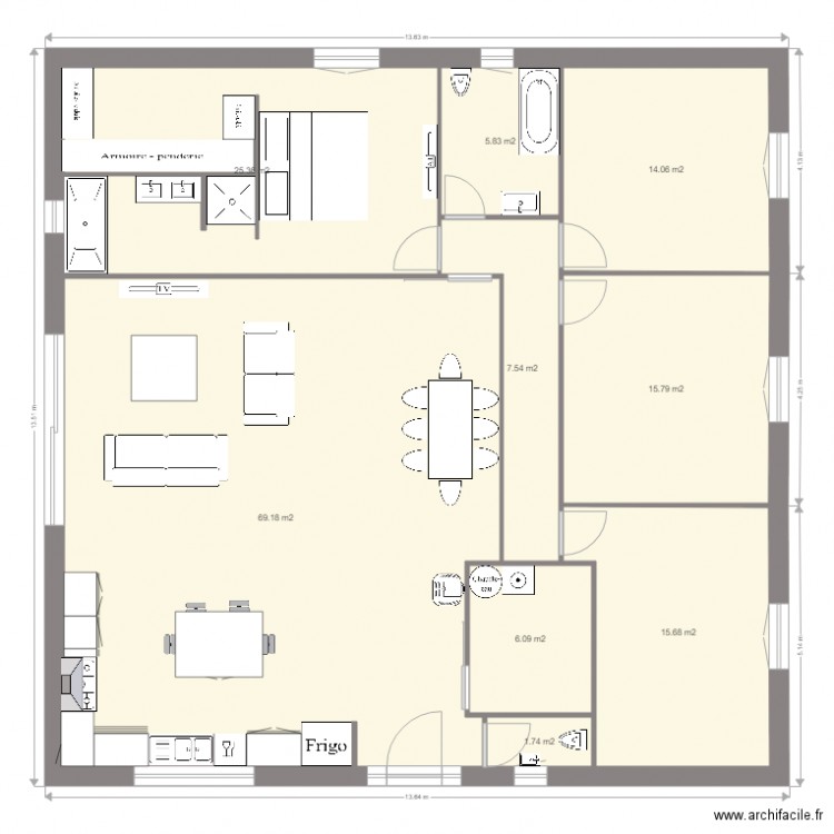 maison carre st simeon . Plan de 0 pièce et 0 m2