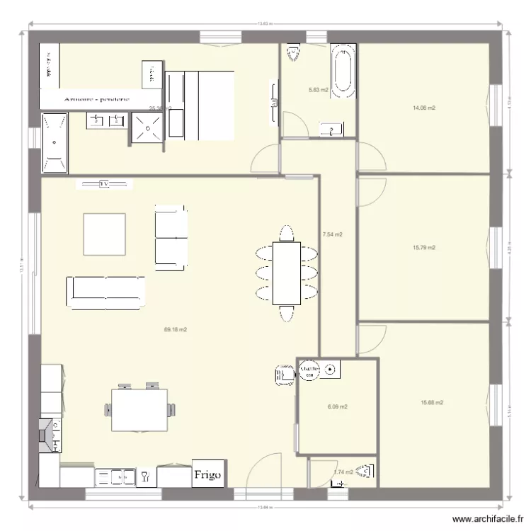 maison carre st simeon . Plan de 