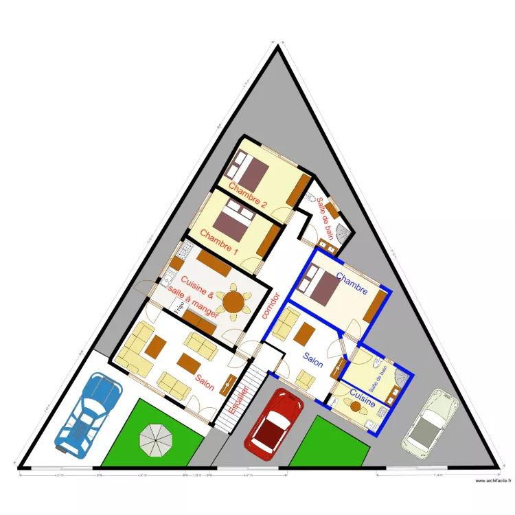 gangi vue en plan 1er etage. Plan de gangi vue en plan 1er etage. Plan de