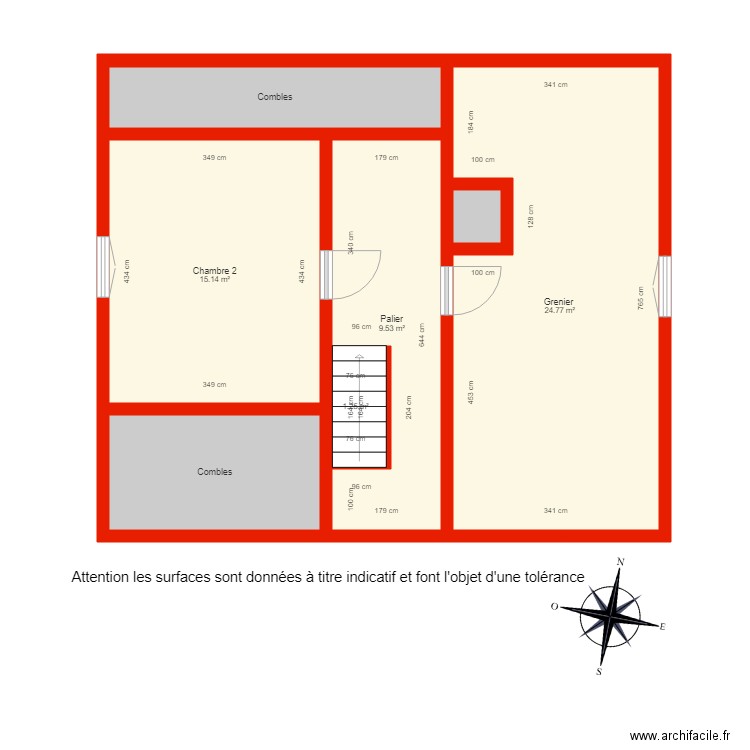 BI 2892 étage côté. Plan de 0 pièce et 0 m2