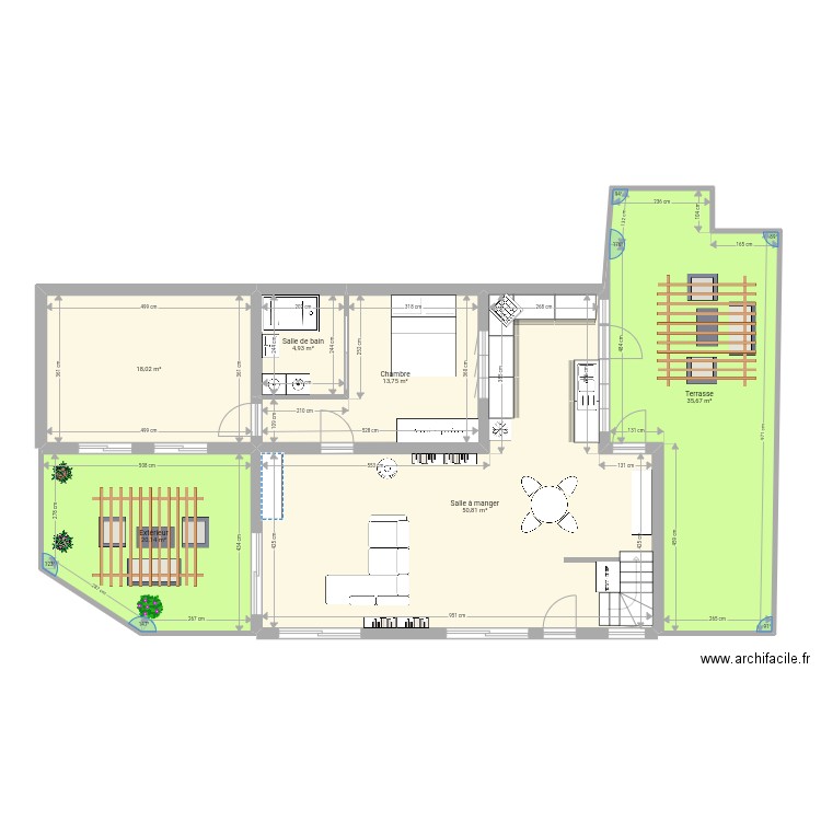 Champto. Plan de 6 pièces et 143 m2