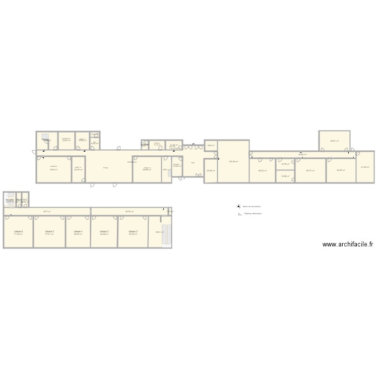 Plan RDC et maternelle  école Montsûrs. Plan de 0 pièce et 0 m2