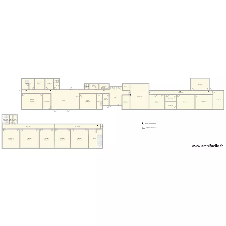 Plan RDC et maternelle  &eacute;cole Monts&ucirc;rs. Plan de 