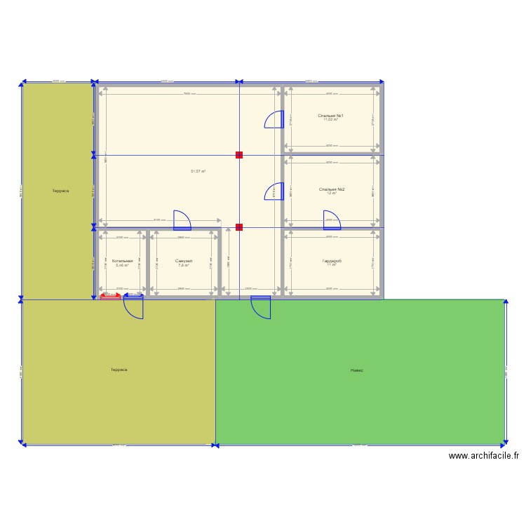 Хер 3. Plan de 9 pièces et 237 m2