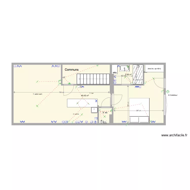 1er Electricit&eacute; Palmiers modifi&eacute;. Plan de 