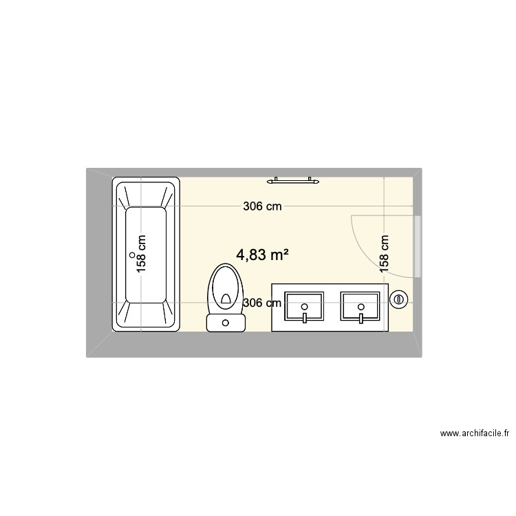 Kermabon - SDB 1er. Plan de 1 pièce et 5 m2