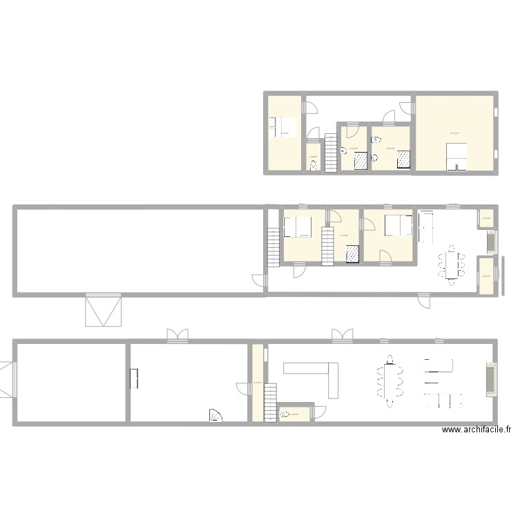 Bouges. Plan de 12 pièces et 95 m2