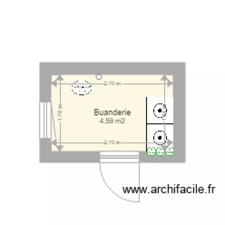buanderie. Plan de 