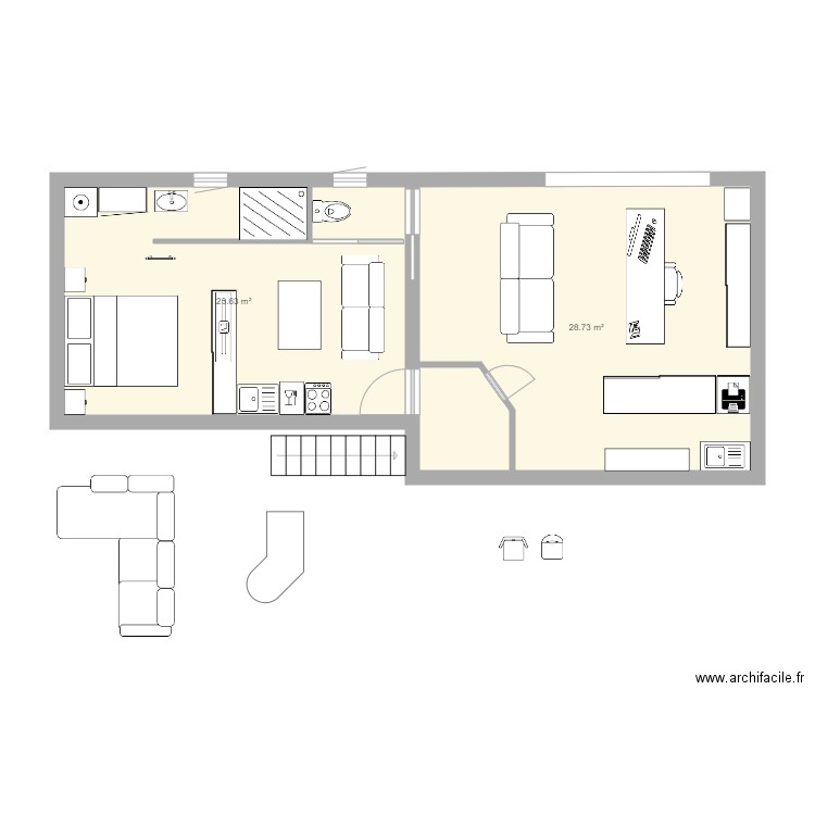 Bureau Studio Caulins 1 25 fev 2020. Plan de 0 pièce et 0 m2