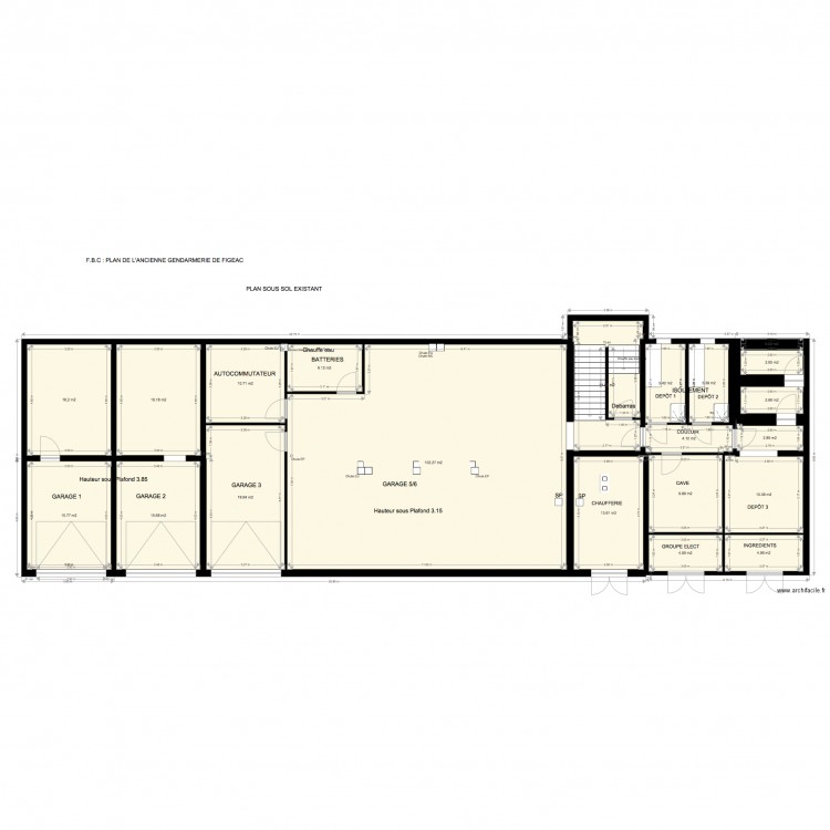 SOUS SOL GENDARMERIE FIGEAC. Plan de 0 pièce et 0 m2