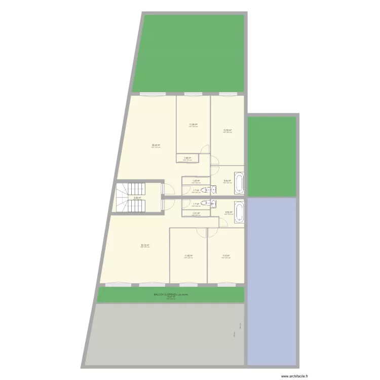 Sans box APPT Recul 6m  . Plan de 