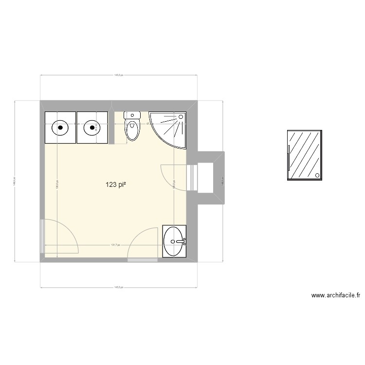 SB 27 GARNIER . Plan de 1 pièce et 12 m2