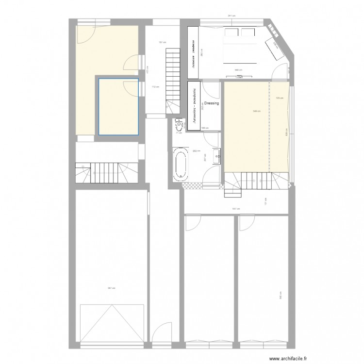 Studio Mezzanine Etage version 3. Plan de 0 pièce et 0 m2