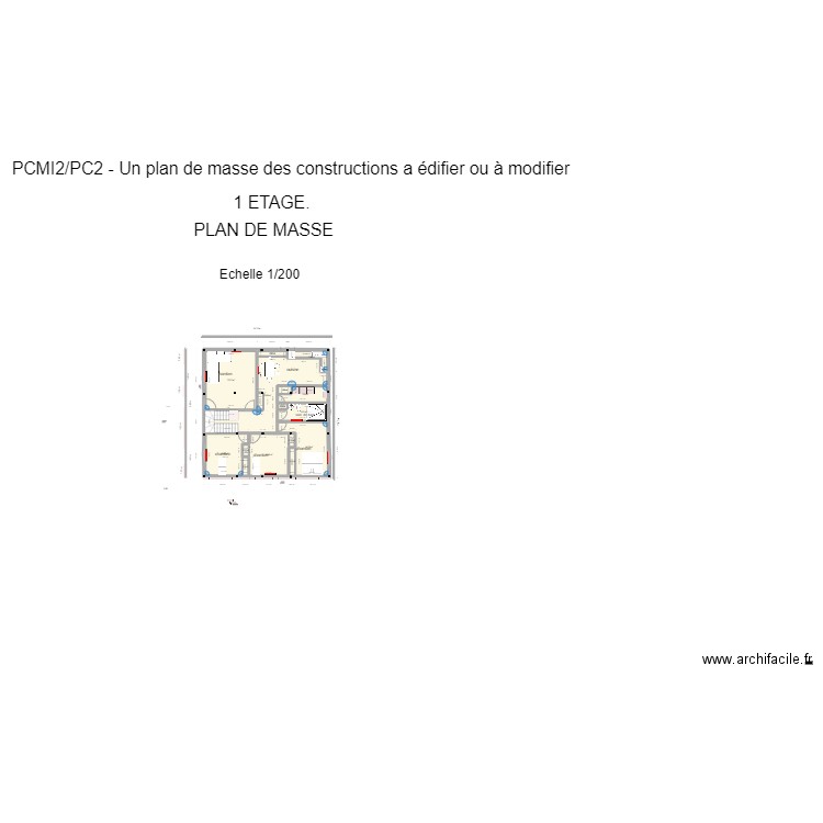 PLAN DE MASSE RDC 11. Plan de 15 pièces et 108 m2