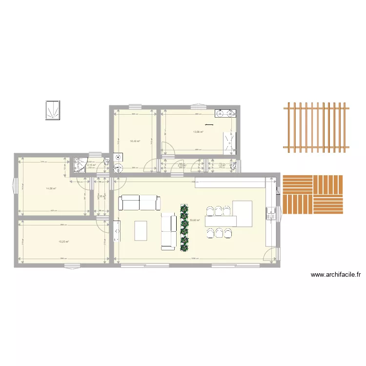 maison 2 baies. Plan de 