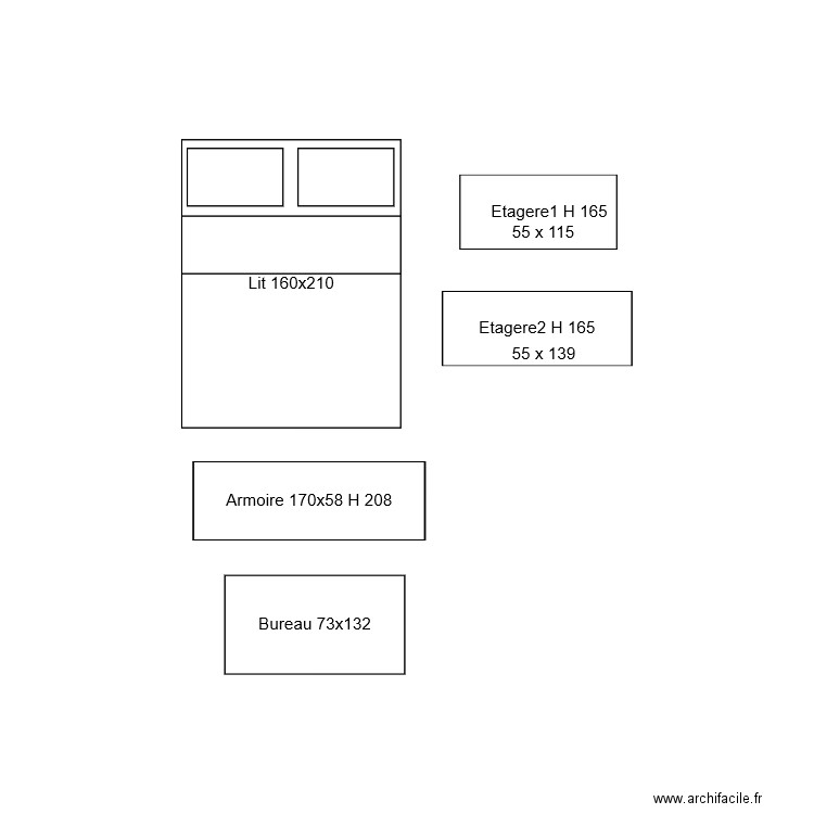 Meubles chambre AL3. Plan de 0 pièce et 0 m2