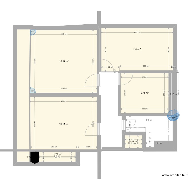 ILE GLORIETTE. Plan de 9 pièces et 66 m2