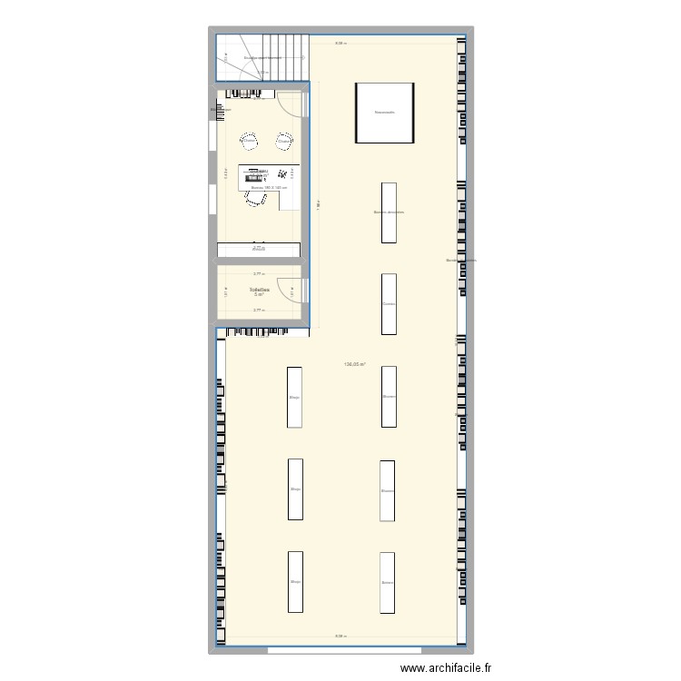 Japan store 2. Plan de 3 pièces et 156 m2