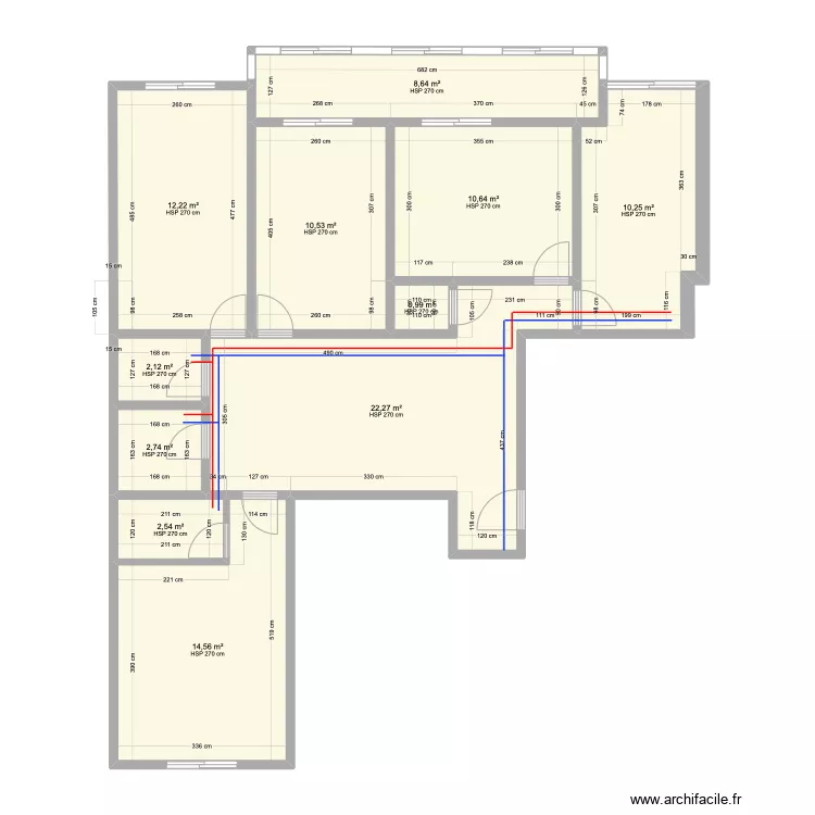 planta Queluz agua fria e agua quente. Plan de 
